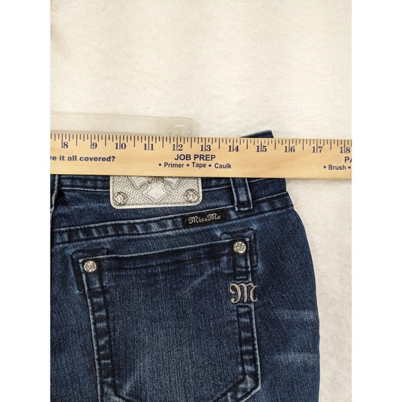 Miss Me Wild Flower Mid Rise Embellished Front Inseam (33") Jeans Size 29 - Picture 16 of 16
